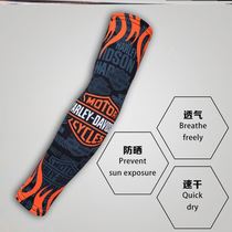 Ice Cuff Motorcycle Mens Summer Riding Sun Protection Flowers Arm Sleeves Cover Elbow Arm Ice Silk Breathable UV-proof Ice