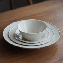 Mansu) Tian Su) ceramic flower edge curling grass wood ash tableware Bowl set food utensils Japanese style
