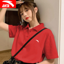 Anpedal Sports Short Sleeve T-Shirt Woman Dress Red POLO Shirt 2022 New Summer Breathable Round Collar Casual Blouse Women