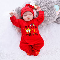 Newborn Baby Full Moon Clothes Spring Autumn Baby Tiger Slim Fit Summer Dress Female Princess Summer Boy 100 Days Pure Cotton