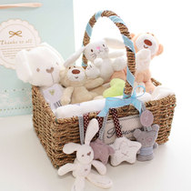 Baby gift box newborn gift box full moon 100 days gift supplies baby comfort educational toy flower basket gift box