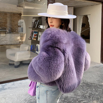 UPFURS imported whole leather fox fur coat female super short 2021 new young young Young Young