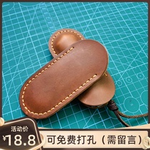 Small knife case leather case folding knife cover cowhide leather hand-portable Hunter mini protective cover fruit scabbard storage