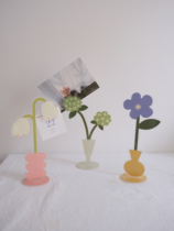 jobbo flower arrangement series sticky note clip stand card hand-painted ins wind design desktop decoration ornaments cute plastic