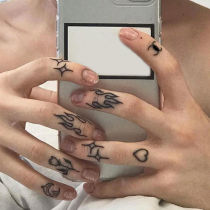Original hand-painted dark finger tattoo stickers durable waterproof personality cool girl