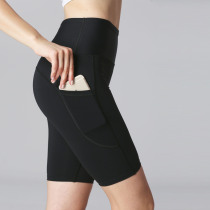 High waist hip yoga five-point pants womens tight non-awkward line quick-drying fitness pants wear bodybuilding bike shorts outside