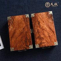 Hainan Huanghuali jewelry box copper top pair jewelry storage box solid wood hand-made crafts ornaments collection