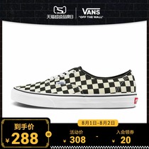 (Brand day)Vans official black and white checkerboard mens and womens Authentic low-top canvas shoes board shoes