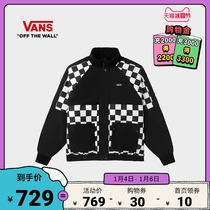 (Ice and Snow Festival) Vans Fans official black and white checkerboard tooling style womens stand collar cotton jacket