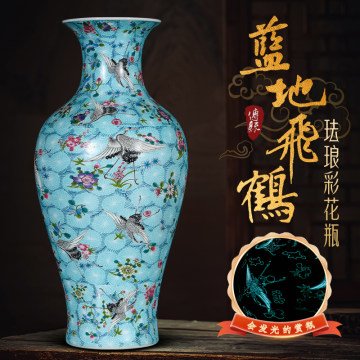 中国　古七宝琺瑯彩　花山水文瓶　 D　R4101 中国 古七宝琺瑯彩 花山水文瓶 D R4101 珐琅彩花瓶中国古典-珐琅