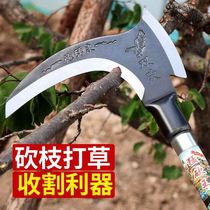 Manganese steel cutting sickle imported blade steel cutting rice grass cutting knife harvesting corn cutting branches cutting Reed wheat artifact