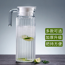 Heat-resistant high temperature glass cold water jug Water cup Creative cold water jug Large capacity tie jug Household juice jug