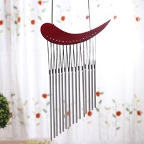 Solid Wood Metal 6-tube wind chimes Japanese pastoral aluminum tube balcony pendant door decoration gift step by step