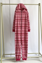 Original single hated one-piece coral fleece loungewear pajamas Long sleeves long pants plus long size snowflakes