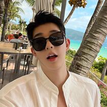 Sunglasses 2023 new round face sunglasses face slim short - sighted Han Chao street in anti - UV rays