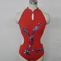 New ballet pole dance costume Chinese style one-piece exercise suit silk and satin hanging ring aerial yoga performance suit white