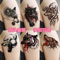Rose wolf head half-arm tattoo patch waterproof long-lasting men and womens arms chest lifelike dragon Eagle Zhao Yunguan tattoo sticker