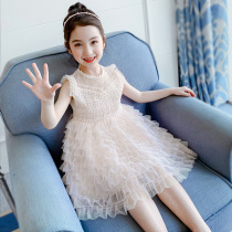 Girls dress summer 2021 new summer dress Western style cute puffy princess dress summer cake dress short-sleeved skirt