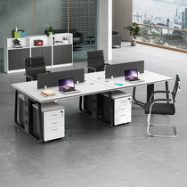 Staff Desk chair 2 4 6 People work desk screen modern office table Multiple artificial seats 4-4 table