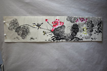 Meiqi Painting Academy 4-foot split 14*0 35 meters meticulous flower and bird pure hand-painted gallery mounting shop entries