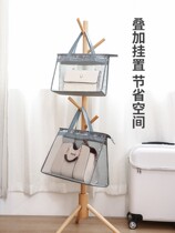 Day-type transparent moisture-proof bag-bag dust-proof bag wardrobe sealed finishing frame containing devinator suspended hanging bag leather bag holder