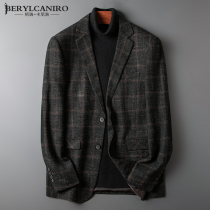 Retro casual small suit mens patch coat Autumn New Korean business slim plaid suit jacket tide