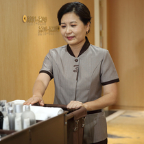 Hotel room cleaning overalls female shopping mall property housekeeping hotel cleaning staff short-sleeved aunt uniform summer clothes