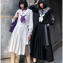 (Non-fish)Full hungry original bad jk uniform dark suit Orthodox full set girl sailor suit long dress
