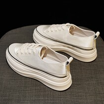 Gulvdinel super display leg length ~ silk xie noodles Joker canvas xie muffin thick bottom small white xie not tired feet