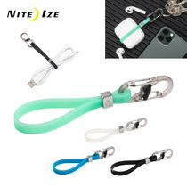 Naai NiteIze mini elastic key rope binding strap adjustable silicone ring lanyard anti-lost key chain