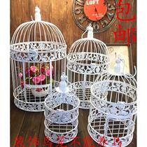 White Wrought iron decorative bird cage window ornaments Vintage creative floral metal photography props large wedding