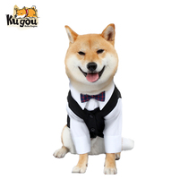 Hellokugou Exclusive custom Shiba Inu Corgi Pet Wedding dress Vest Shirt Fake two pieces without jacket