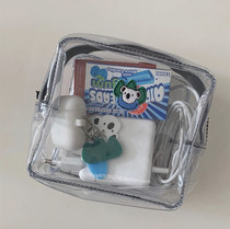 Korea ins same koala transparent storage bag data cable charger storage bag multifunctional stationery cosmetic bag