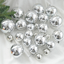 Christmas tree decoration silver ball electroplating ball bright hollow plastic ball pendant wedding wedding ceiling hanging ball ornaments