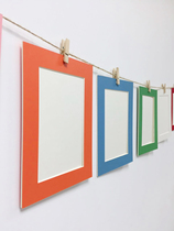 Paper photo frame DIY hanging wall combination photo frame hanging Paper 6 inch 7 inch 8 inch 10 inch photo wall hemp rope clip wall nail