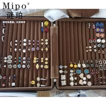 Ring earrings pendant necklace storage leather box handbag exhibition jewelry ring egg noodles gold and silver Jade