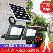 Human body induction solar outdoor garden light voice-controlled intelligent radar induction new rural lighting street light floodlight