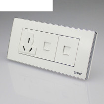 Chint Switch NEW5F Magic Silver 118 Three Three Phone Computer Socket Five Hole Socket