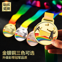 (5=1kg thickened) Three-color metal badminton competition medals listed customized sports meeting