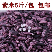 Purple rice blood sticky rice 5 catties Yunnan Mejiang rice purple glutinous rice black rice Purple Rice Black Rice Coarse Grain New Rice 2 5kg