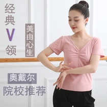 Dance practice clothes coat Womens Spring and Autumn long sleeves new V-collar short sleeve summer dance class body dance students dance clothes