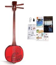 Japanese shamisen Red tradition Japanese classical samurai beginners or performance classics