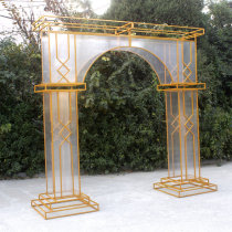 New wedding Sun board arch custom background wrought iron crystal grid Roman door wedding stage arrangement props