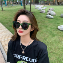 2021 New Net red round face female summer seaside senior green frame polarized sunscreen driving sunglasses long face thin sun glasses