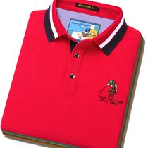 Men polo shirt golf youth cotton long sleeve Paul lapel T-shirt business leisure plus size dad