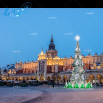Famous sample Mei Chen Large outdoor plaza Hotel Shopping Mall Christmas decoration LED luminous snowflake Geometric Christmas Tree
