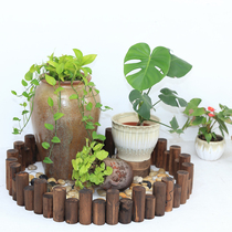Balcony Garden landscaping anti-corrosion wood fence Flower pool fence Small fence carbonized wood interior decoration stake ornaments