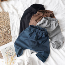 Recommended for money ~ spring child pure cotton high waist large pp harynn pants male and female baby loose casual large crotch fart pants
