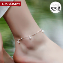 Korean best friend ankle chain 925 silver happiness Rubiks cube girl ankle chain couple jewelry