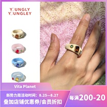 VitaPlanet Korea ylyl niche designer light luxury acrylic ring female ins trendy fashion personality 4 colors